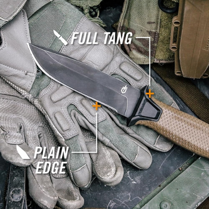 Gerber StrongArm Fixed Blade Knife – Plain Edge, Coyote Brown, Tactical Survival Knife