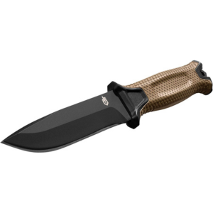 Gerber StrongArm Fixed Blade Knife – Plain Edge, Coyote Brown, Tactical Survival Knife