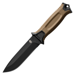 Gerber StrongArm Fixed Blade Knife – Plain Edge, Coyote Brown, Tactical Survival Knife
