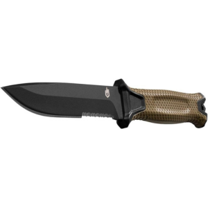 Custom Engraved Gerber StrongArm Fixed Blade Knife – Coyote Brown, Serrated Edge, Personalized Tactical Survival Knife
